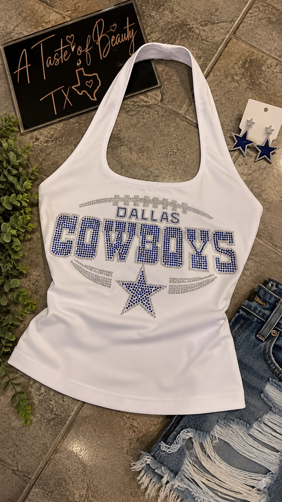 Dallas Cowboys Football Rhinestone Halter