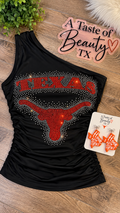 Texas Longhorn Sparkle One Shoulder